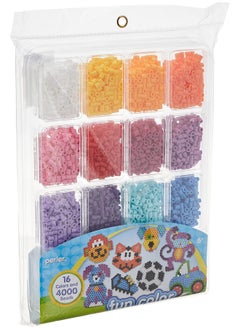 Perler Perler Beads Fun Colors Fuse Beads and Storage Tray For Kids Crafts, 4000 pcs  - Image 1