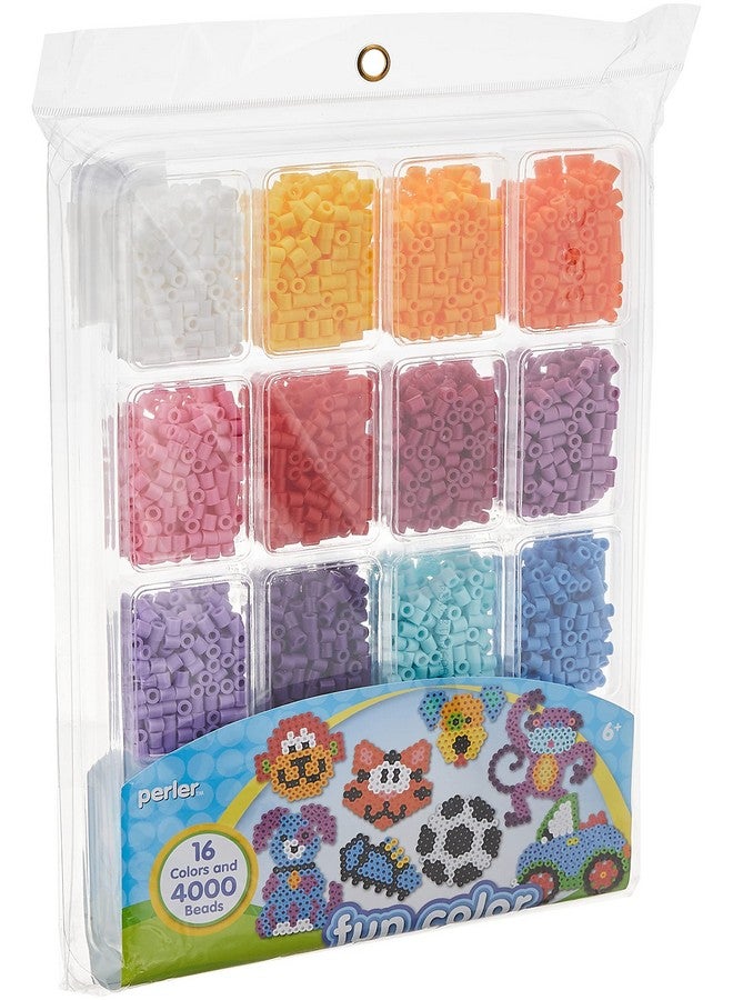 Perler Beads Fun Colors Fuse Beads and Storage Tray For Kids Crafts, 4000 pcs - Image 1