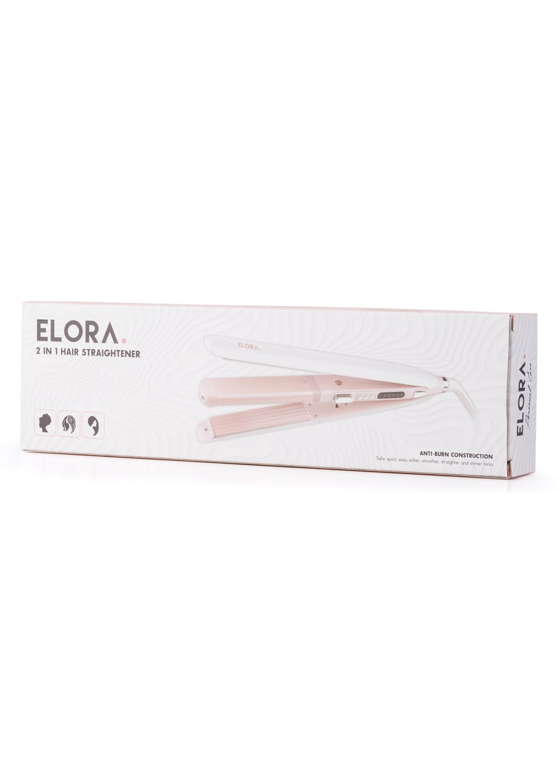ELORA ELORA 2IN1 Hair Straightener EL-PC-1908: Fast Heat Up, Constant Temperature, Auto Shutoff, Ergonomic Grip  - Image 2