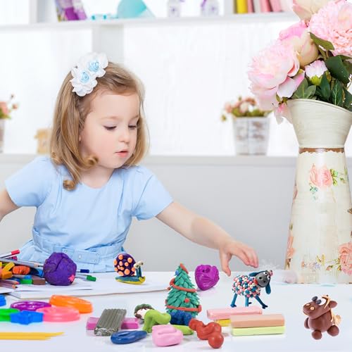 CyAJM Polymer Clay Kits 50 Colors,Christmas Modeling Clay for Kids DIY Mold Oven Bake Clay with Storage Box Sculpting Tools and Accessories,for Kids Adult and Artist Friendly Ideal Gifts - Image 4