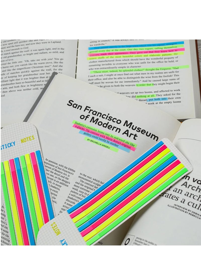 Excefore Highlighter Tape, 640pcs Colorful Long Sticky Markers Page Tabs for Annotating Books, Neon Highlighter Tape for Index Note Memory Office  - Image 2
