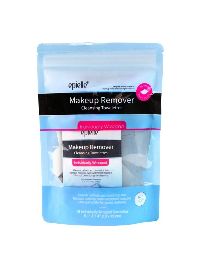 Epielle Makeup Remover Cleansing Towelettes 15 Individual Wipes Removes Oil Makeup & Waterproof Mascara Korean Skincare - Image 3