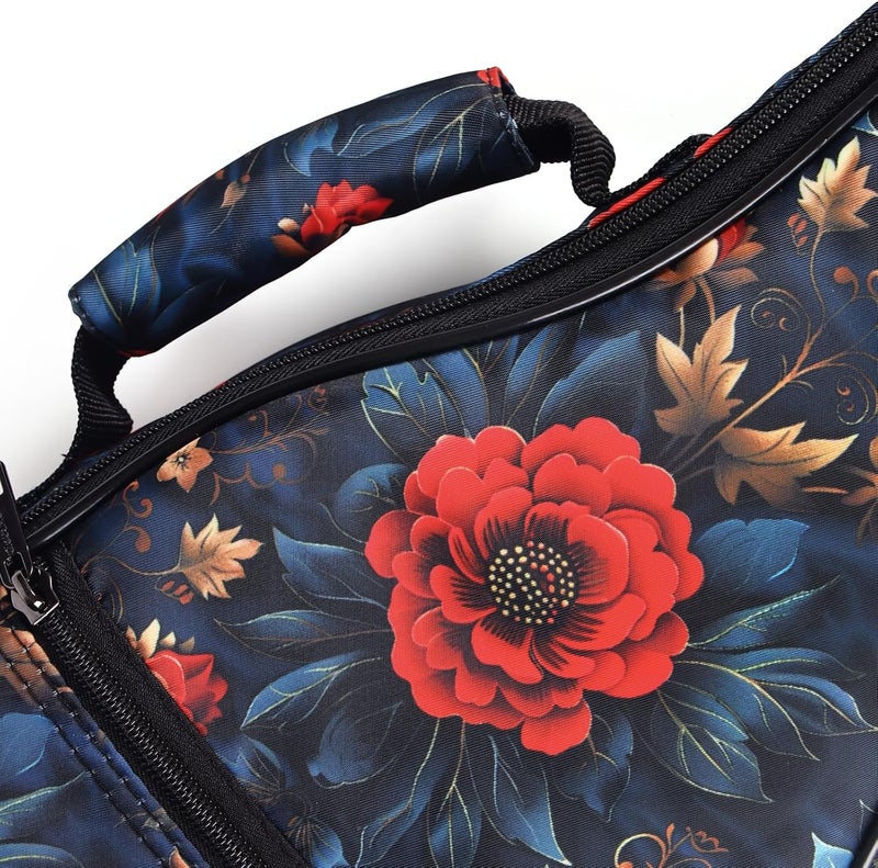 CLOUDMUSIC Ukulele Case Gig Bag Padded Backpack For Concert 23" Inch(Concert, Vintage Red Flowers) - Image 2