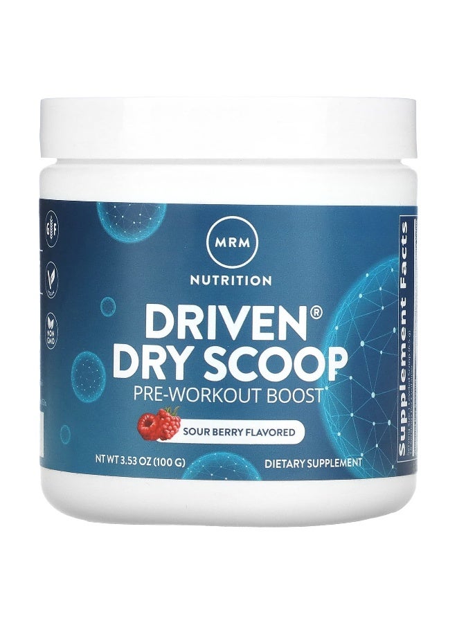 MRM Nutrition MRM Nutrition, Driven Dry Scoop, Pre-Workout Boost, Sour Berry, 3.53 oz (100 g)  - Image 1