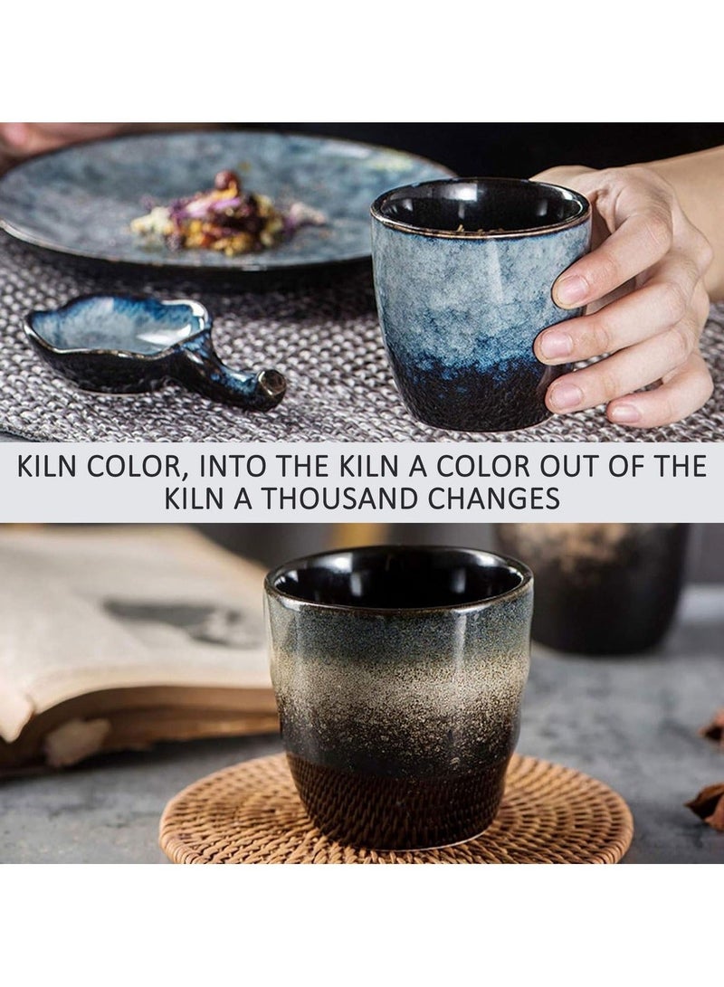 كيل › طقم أكواب قهوة سيراميك يدوي الصنع 5 قطع سعة 150 مل – علبة هدايا متعددة الألوان لشاي الإسبريسو والكابتشينو واللاتيه والقهوة التركية - Image 3