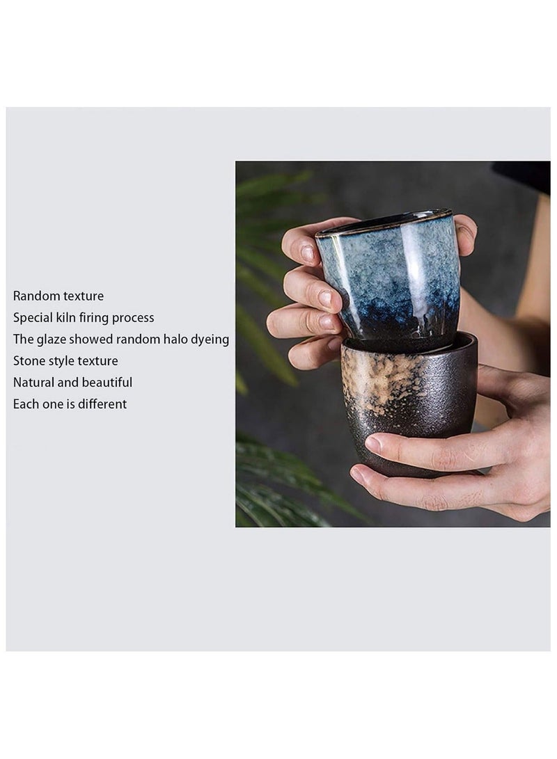 كيل › طقم أكواب قهوة سيراميك يدوي الصنع 5 قطع سعة 150 مل – علبة هدايا متعددة الألوان لشاي الإسبريسو والكابتشينو واللاتيه والقهوة التركية - Image 5