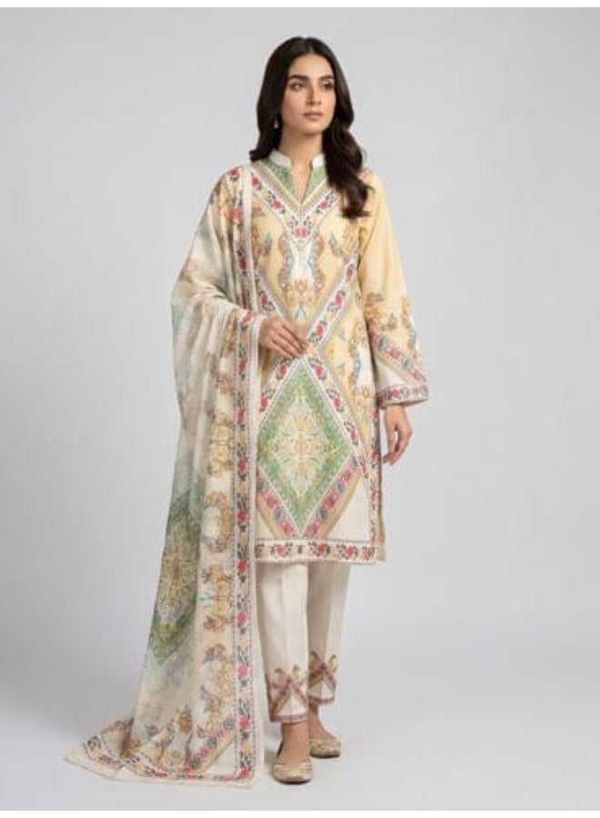 Women's Summer Lawn Printed 3-Piece Suit - Image 1