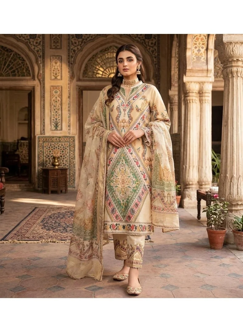 Women's Summer Lawn Printed 3-Piece Suit