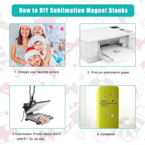 Deekypol Sublimation Magnet Blanks, 30PCS Sublimation Blank Refrigerator Magnets - Personalized Fridge Magnet Sublimation Blanks Products for Kitchen Office Decorative, 5.5x5.5 cm (Round) - Image 4