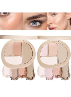 SYOSI 2 Pcs Concealer Contour Palette, 4 Colors Color Correcting Concealer, Long Lasting Foundation Palette for Dark Circles, Red Marks, Scars, Professional Full Coverage Concealer