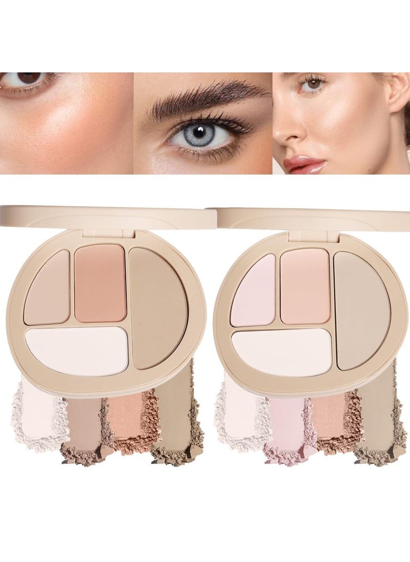 SYOSI - SYOSI 2 Pcs Concealer Contour Palette, 4 Colors Color Correcting Concealer, Long Lasting Foundation Palette for Dark Circles, Red Marks, Scars, Professional Full Coverage Concealer - Image 1