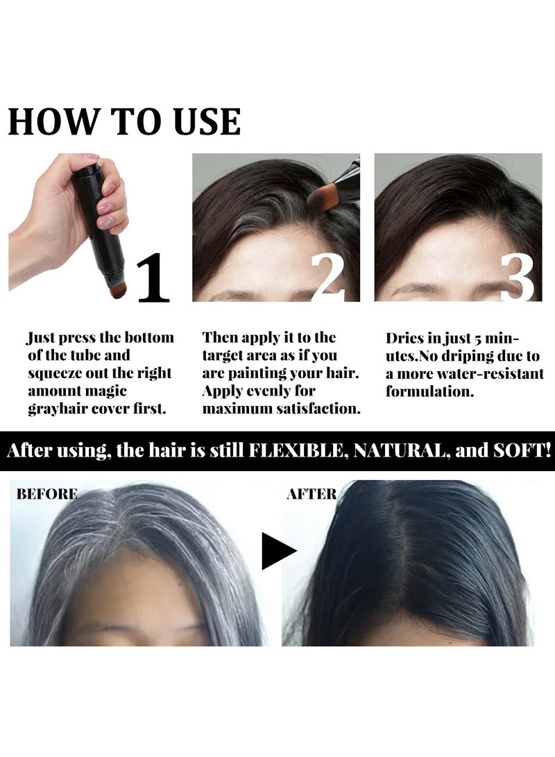 إيلهو قلم تلوين الشعر النباتي المؤقت | لتغطية الشعر الأبيض بسرعة بدرجات الأسود والبني بدون إضرار - Image 4