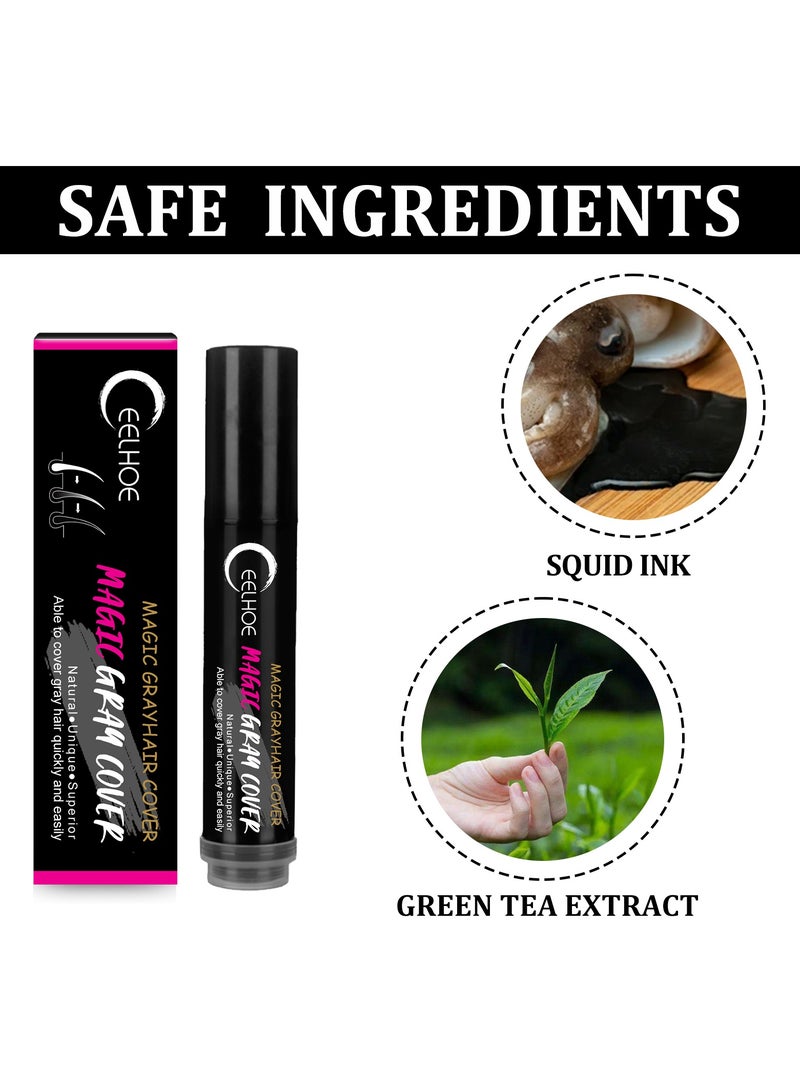 إيلهو قلم تلوين الشعر النباتي المؤقت | لتغطية الشعر الأبيض بسرعة بدرجات الأسود والبني بدون إضرار - Image 3