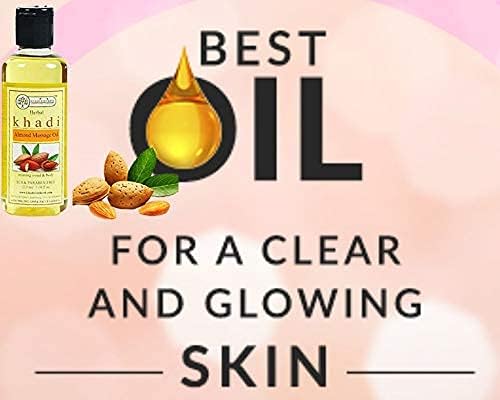 KHADI RISHIKESH Khadi Rishikesh Herbal Almond Massage Oil For Full Body Muscle Relaxation Skin LighteningBrightening Remove Acne Moisturizer SLS PRABEN FREEUNISEX420MLWITH MAKEUP BLENDER FREE - Image 3