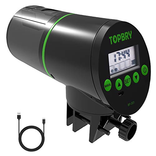 TOPBRY Automatic Fish Feeders - Digital Auto Aquarium Feeder with USB Rechargeable Timer and Fish Food Dispenser - Image 1