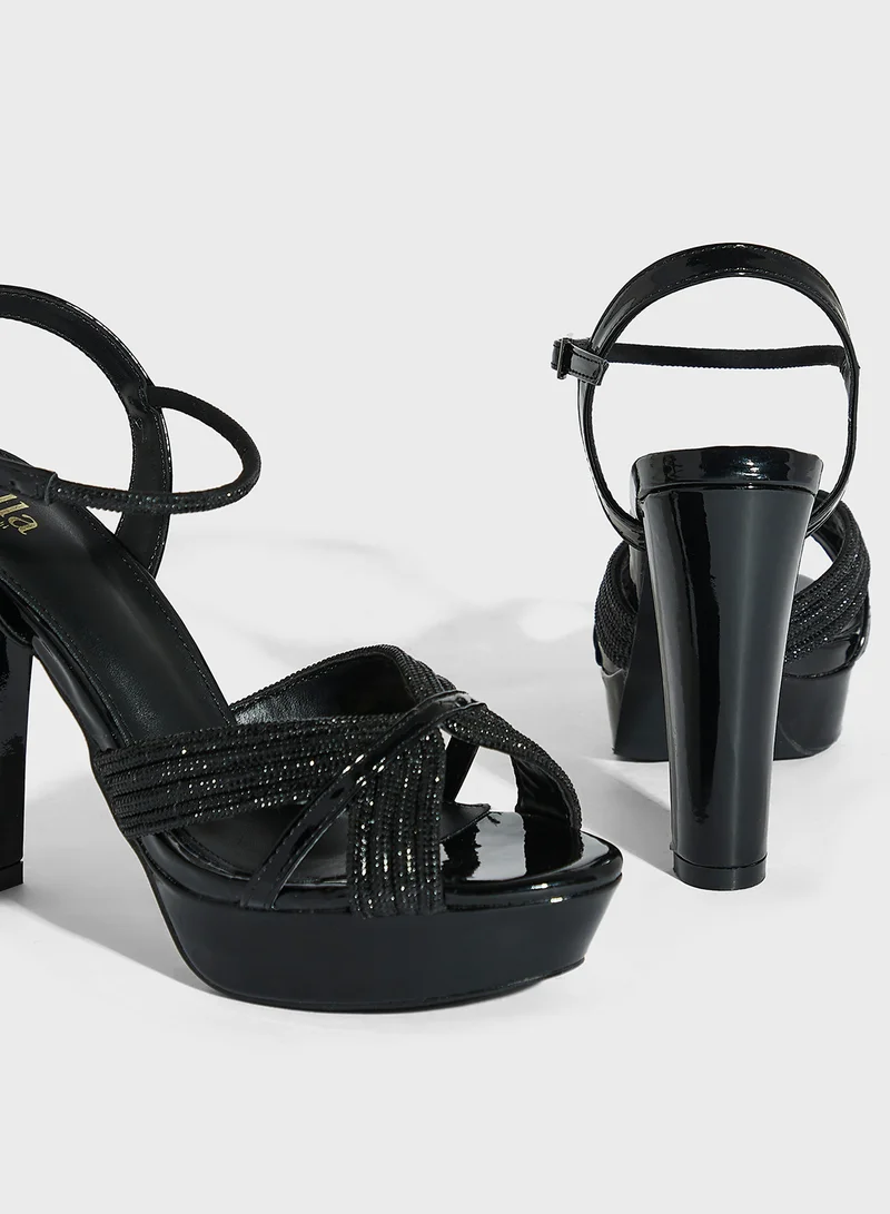 ايلا ليمتد اديشن Embellished Platform Block Heel Sandal