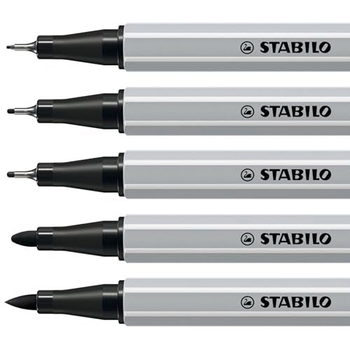 STABILO Fine Multi Liner Set Creative Tips Â– Arty Â– Pack Of 5 Â– Black - Image 3