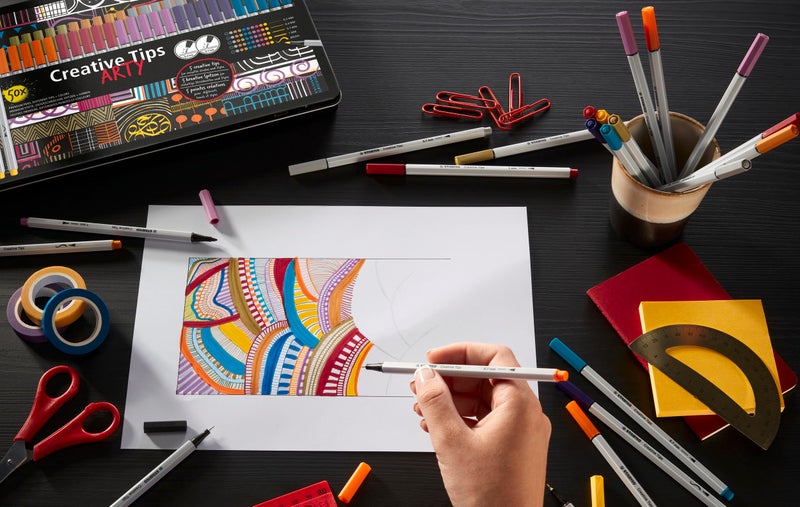 STABILO Fine Multi Liner Set Creative Tips Â– Arty Â– Pack Of 5 Â– Black - Image 5