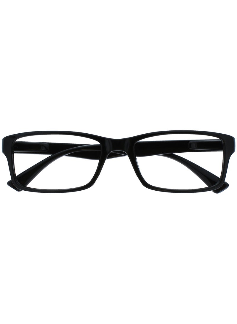 OPULIZE PEP Reading Glasses for Women Men - Large Rectangular Designer Frame - Comfort Spring Hinges - Scratch Resistant - Black +2.50 - Image 1