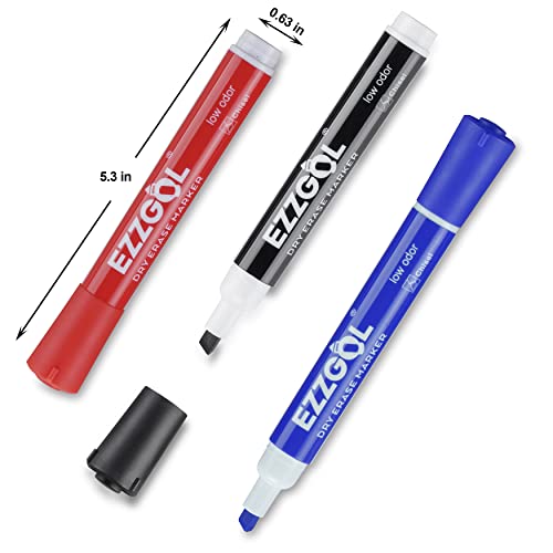 Ezzgol Dry Erase Markers Bulk, 72 Pack, 12 Colors Whiteboard Markers, Chisel Tip Dry Erase Markers Perfect for Writing on Dry Erase Whiteboard Mirror Glass for School, Office or Home - Image 5