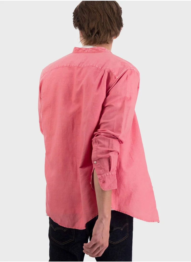 American Eagle Grandad Collar Regular Fit Shirt