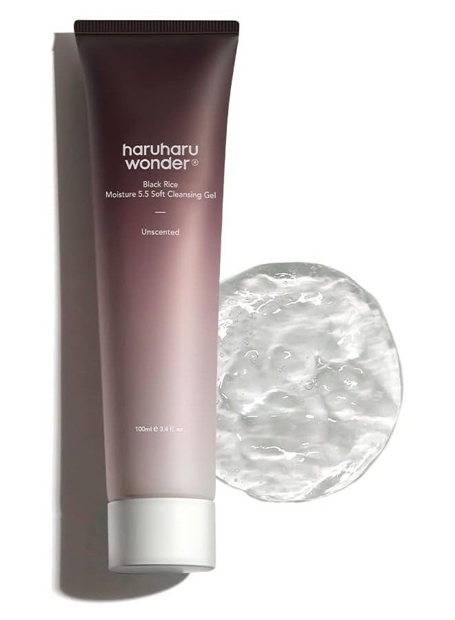 HARUHARU Wonder Black Rice Moisture 5.5 Soft Cleansing Gel 100ml Fermented Black Rice Face Wash Foam Cleanser - Image 1