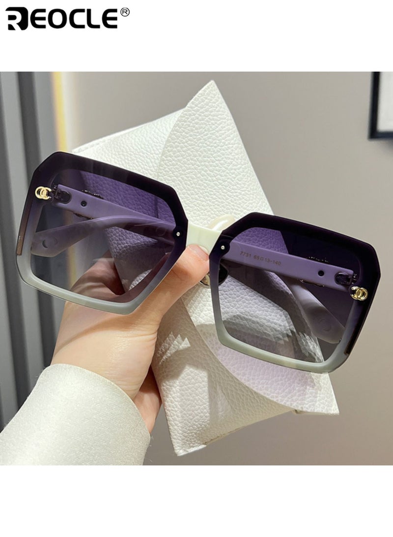 ريوكل نظارات شمسية فاخرة ذات عدسات تدرجية نظارات معدنية مربعة الطراز الإيطالي بدقة عالية حماية من الأشعة فوق البنفسجية مثالية للعطلات وصيد الأسماك للرجال والنساء في الهواء الطلق - Image 1