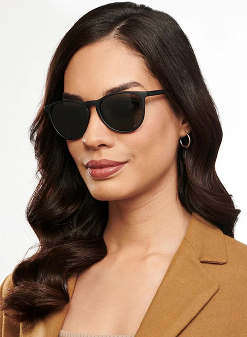VINCENT CHASE VINCENT CHASE EYEWEAR By Lenskart | Full Rim Round Branded Latest and Stylish Sunglasses | Polarized and 100% UV Protected | Men & Women | Large | VC S14460 (Color:-Black)-Pack of 1