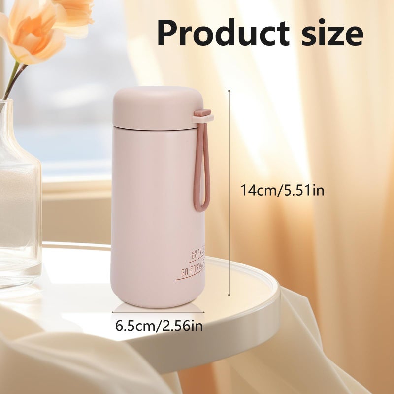 Simcat 9 oz Small Stainless Steel Vacuum Insulated Water Bottle with Silicone Handle and Leakproof Lid, Cold and Hot Drinks, for Travel, Gym, Camping and Hiking (Pink) - Image 4