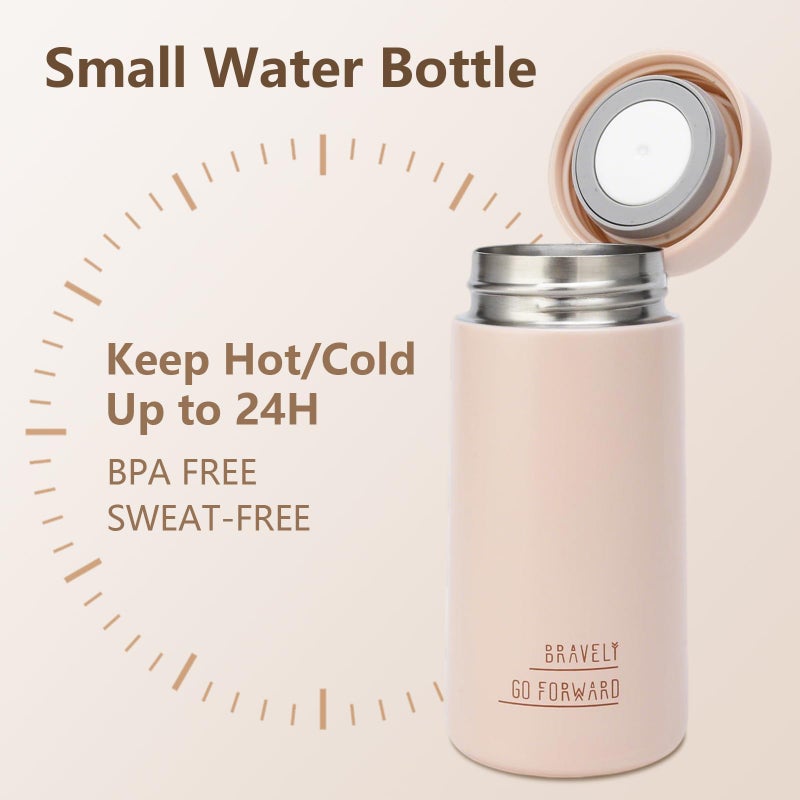 Simcat 9 oz Small Stainless Steel Vacuum Insulated Water Bottle with Silicone Handle and Leakproof Lid, Cold and Hot Drinks, for Travel, Gym, Camping and Hiking (Pink) - Image 2