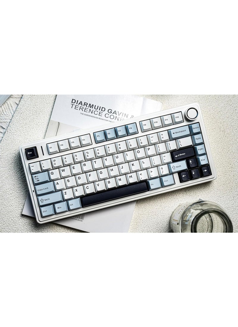 AULA - AULA F75 Wireless Mechanical Gaming Keyboard – 75% Compact Gasket Mount – Tri-Mode Bluetooth 5.0/2.4G/USB-C – Hot-Swappable LEOBOG Reaper Switches – RGB Backlit – Long Battery Life – Ultra-Fast Response for PC/Mac – (Light Blue) - Image 1