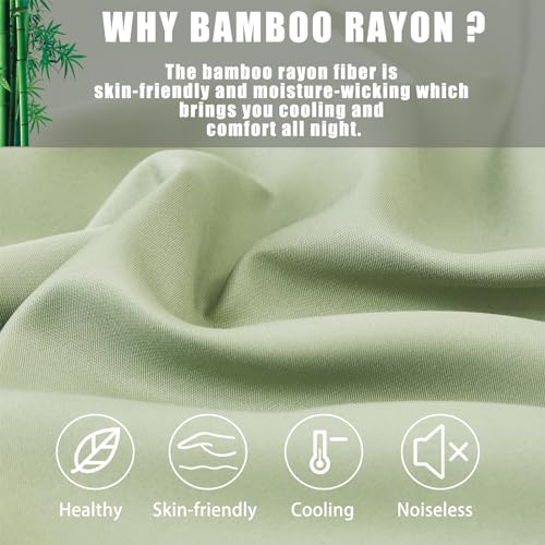 TELUS Body Cooling Pillow Cases Cover, Bamboo Rayon Green Body Pillowcases with Zipper Closure, Cool and Breathable Pillow Case for Hot Sleepers and Night Sweats, 20x54 inches - Image 2
