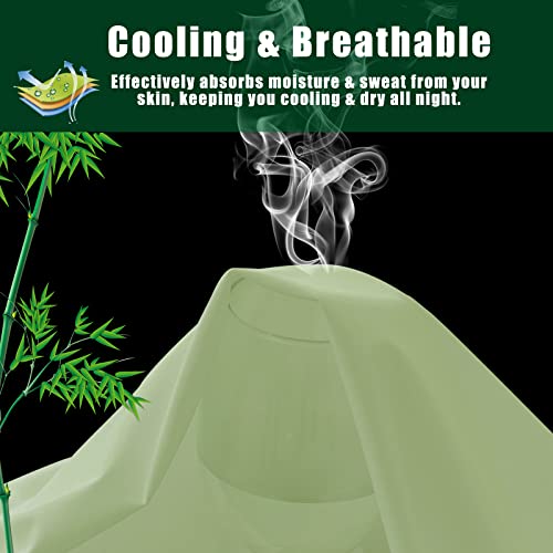 TELUS Body Cooling Pillow Cases Cover, Bamboo Rayon Green Body Pillowcases with Zipper Closure, Cool and Breathable Pillow Case for Hot Sleepers and Night Sweats, 20x54 inches - Image 4