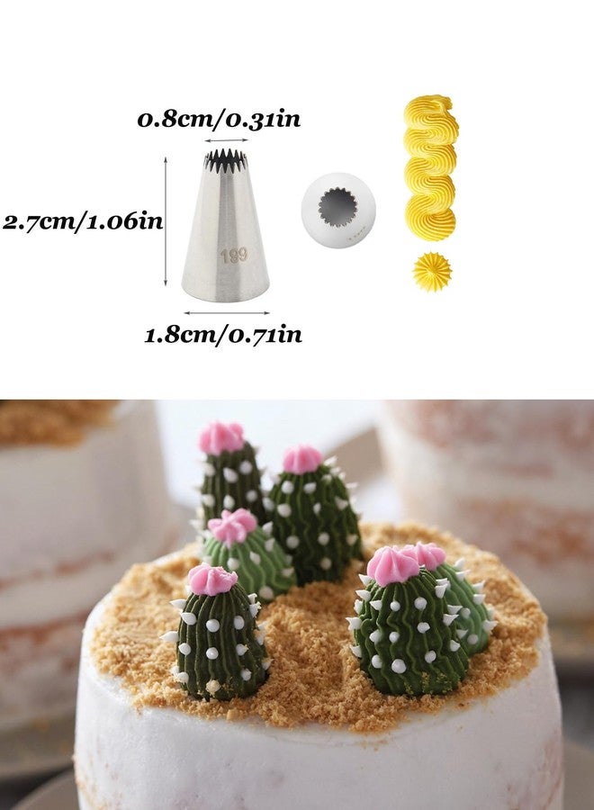 Bmaacye #199 Open Star Piping Tip Set - 3-Piece for Stars, Swirls, Shells & Drop Flowers - Image 4