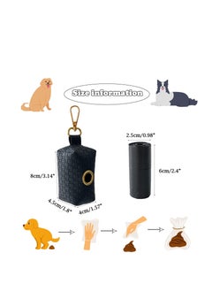 Excefore Leather Dog Bag Holder, Dog Bag Holder, Portable Pet Waste Bag, Bag Container Waste Bag Holder Leash Attachment, Fits Any Dog Leash, with 2 Rolls of Bags (Random Color)  - Image 2