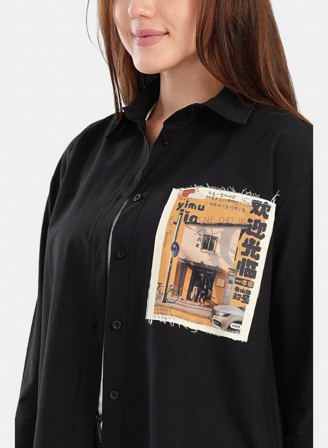 Carina Shirt with Printed Pocket - Image 4