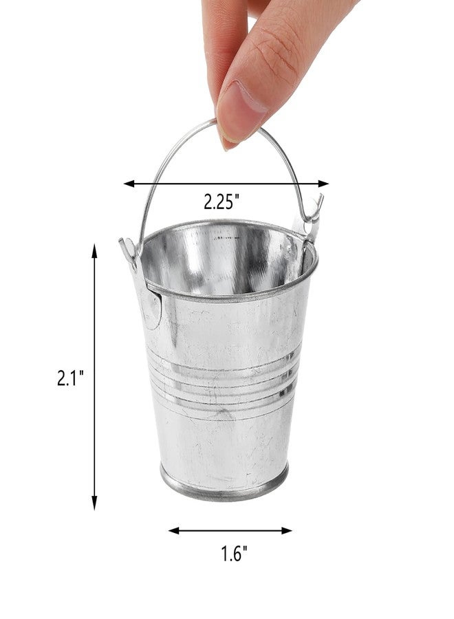 Frcctre 30 Pack Mini Metal Buckets with Handles, 2 Inch Mini Galvanized Buckets Metal Tin Pails Containers for Party Favor Crafts Gift Decorations Succulent - Image 2