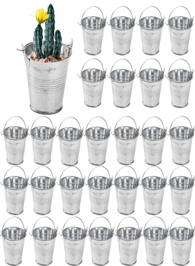 Frcctre 30 Pack Mini Metal Buckets with Handles, 2 Inch Mini Galvanized Buckets Metal Tin Pails Containers for Party Favor Crafts Gift Decorations Succulent - Image 3