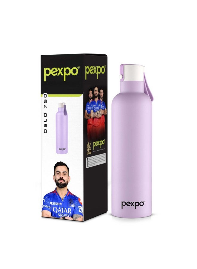 Pexpo Oslo Pro Hot & Cold Stainless Steel Water Bottle |Thermosteel Flask|Vacuum Insulated |ISI Certified |750ml, Orchid Purple | Gift for Girls & Boys|Office | Home | Gym | Adults| RCB Edition - Image 1