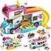 HOGOKIDS 3in1 Girls Camper Van Building Set  494PCS Summer Beach Camping Building Blocks Sets  Food Truck Toys with Slide and Stickers  Easter Gifts for Girls Boys Age 6 7 8 9 10 11 12 - Image 4