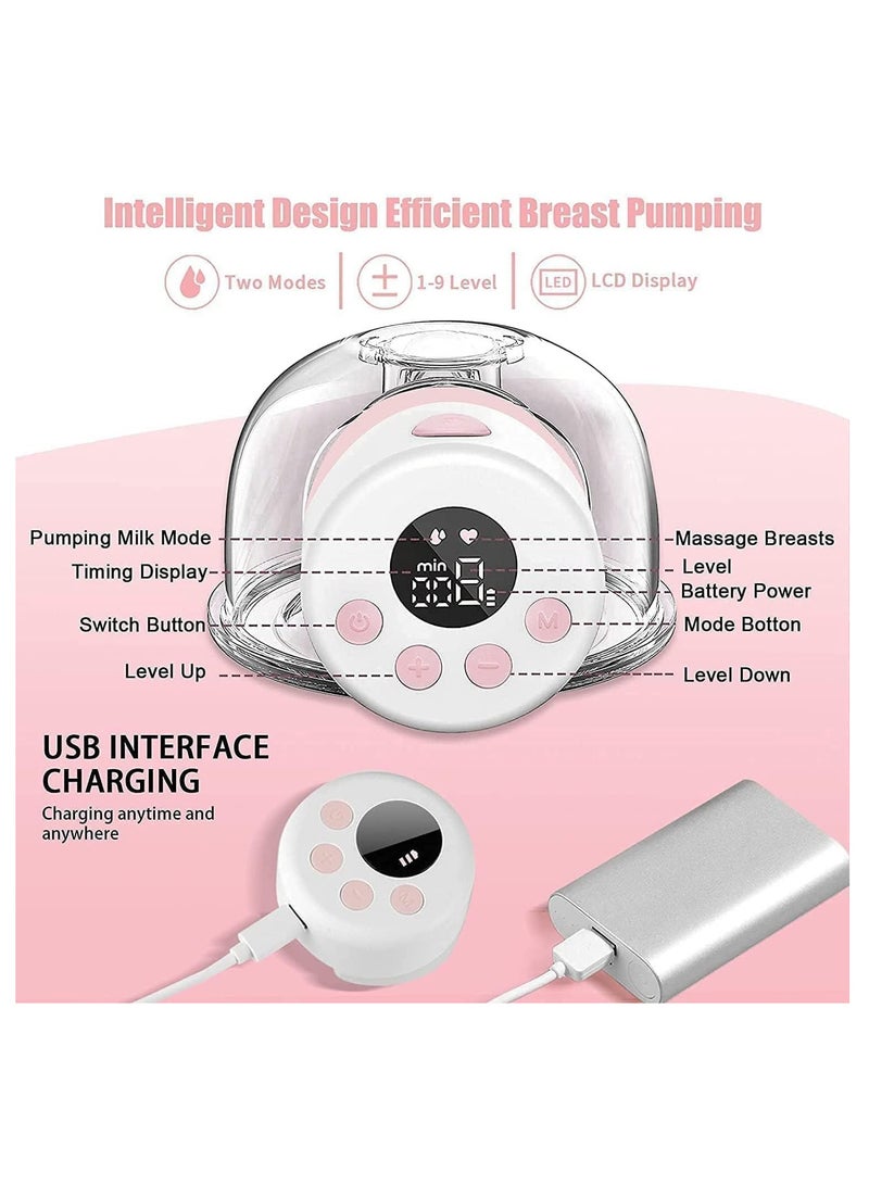 Wearable Breast Pump Electric Hands-Free -USB Rechargeable, Convenient, Portable, Lightweight,Wireless and Pain-Free Pumping with Breast Milk Storage Bags 5pcs - Image 2