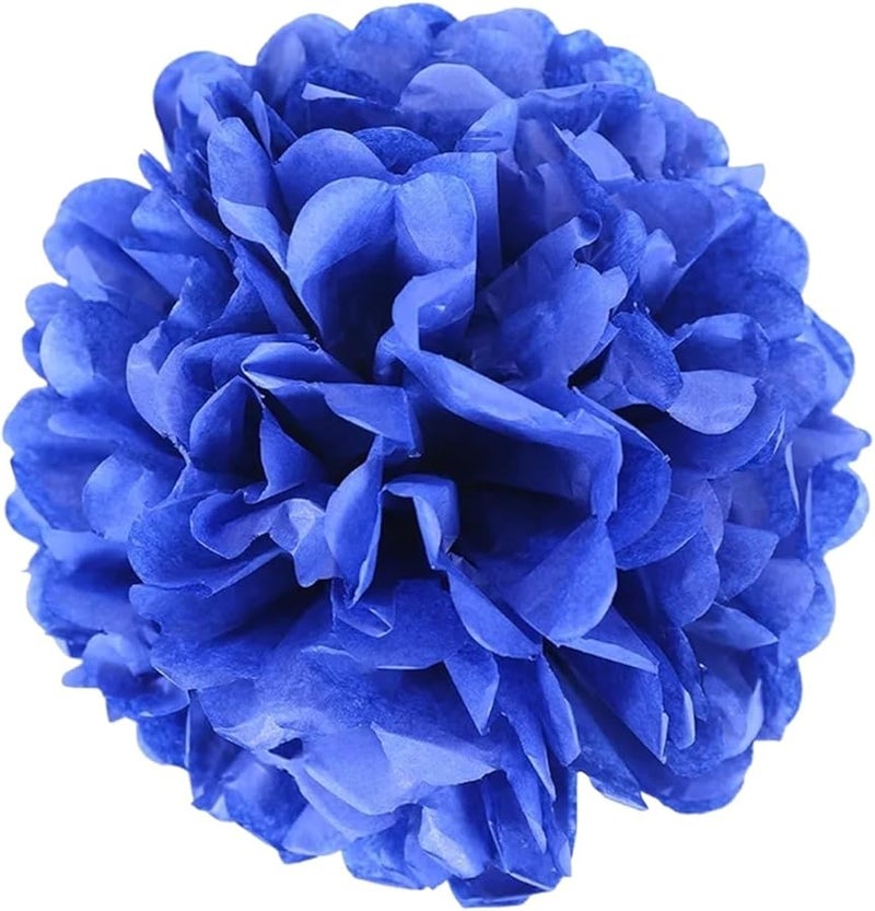 أوراق نسيج زرقاء على شكل كرات بوم بوم 20 سم 40 قطعة ديكور حفلات الزفاف المنزل استحمام الطفل عيد الميلاد الكريسماس - Image 2