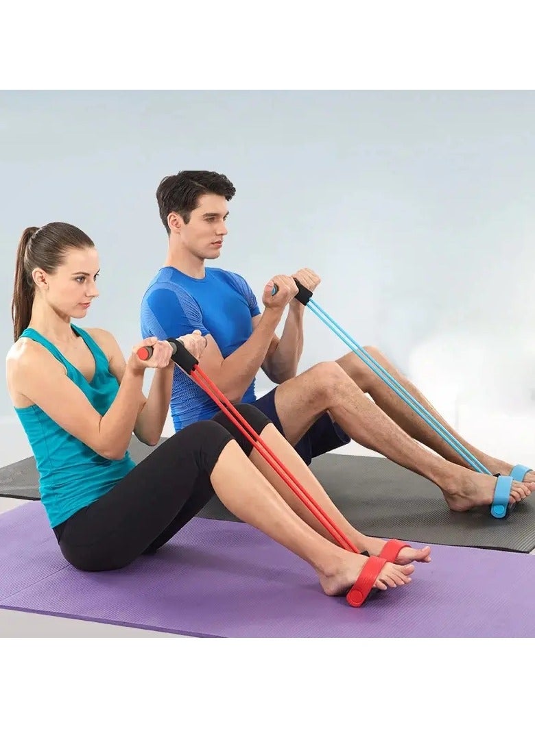 Gonice Fitness Resistance Bands, 4 Tube Pedal Ankle Puller, Sit-ups Fitness Equipment For Household Tension Rope Thin Waist And Belly Reduction - Image 3