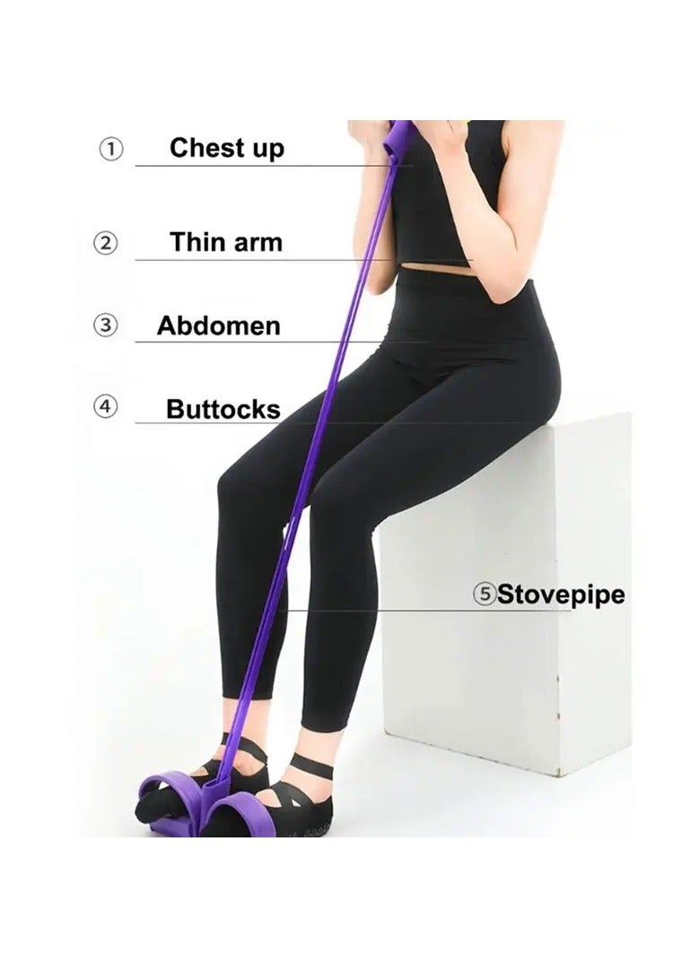 Gonice Fitness Resistance Bands, 4 Tube Pedal Ankle Puller, Sit-ups Fitness Equipment For Household Tension Rope Thin Waist And Belly Reduction - Image 4