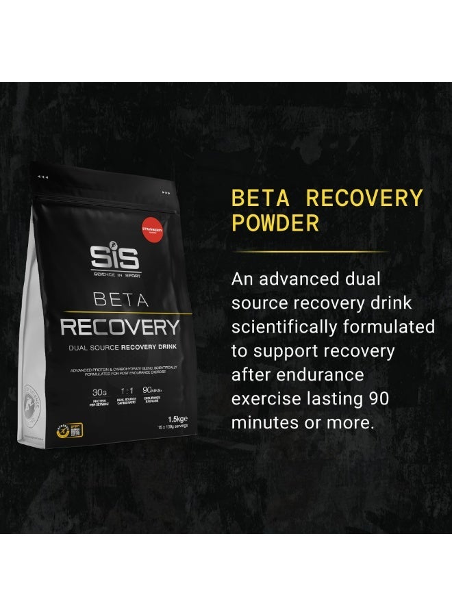 SIS Beta Recovery | 30g Protein | 60g Carbohydrate | 3g Leucine | Post Workout Recovery | Dual Source Protein & Carbohydrate Recovery Drink | Strawberry Flavour | 15 Servings | 1.5kg - Image 2