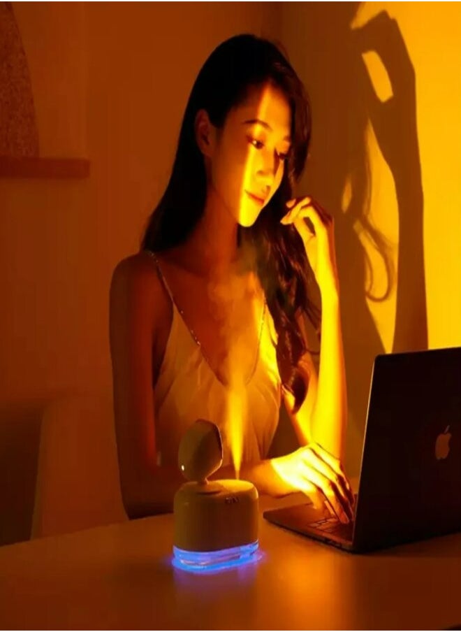 Generic USB Mini Humidifier Air Water Make-up Atomization LED Sunset Lamp Aromatherapy Machine Battery Household Bedroom Air Diffuser  - Image 1