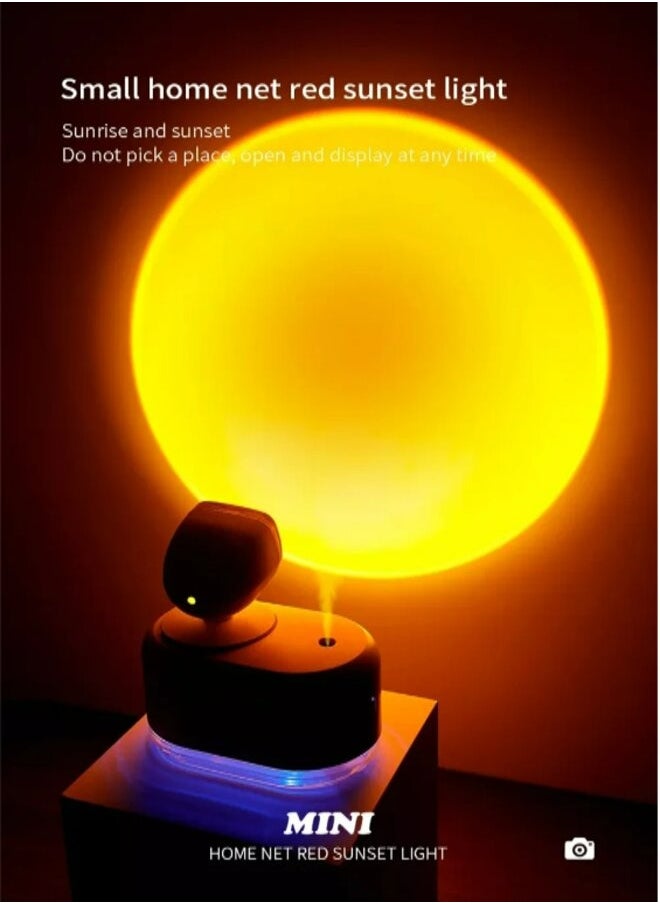 Generic USB Mini Humidifier Air Water Make-up Atomization LED Sunset Lamp Aromatherapy Machine Battery Household Bedroom Air Diffuser  - Image 3