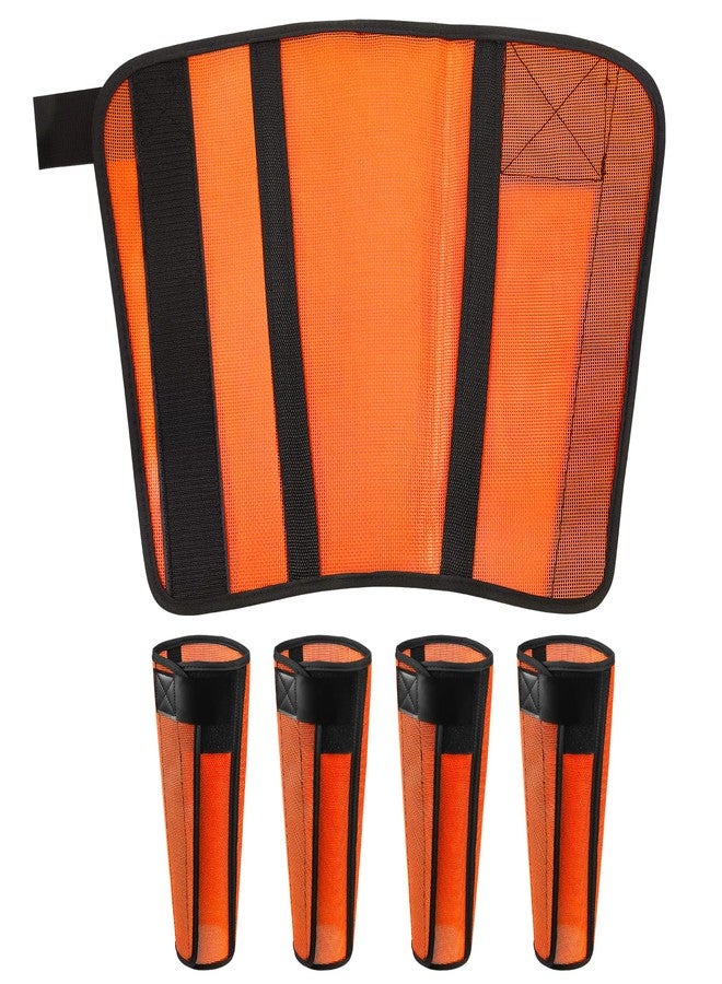 Gripooaven Fly Boots for Horses Set of 4, Horse Fly Boots with Reinforced Stitching, Extra-Wide Adjustable Hook & Loop Strap for Secure Fit, Breathable Mesh Fly Leg Wraps for Horse (4Pack, Orange) - Image 2