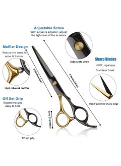 Generic 10 PCS Hair Cutting Scissors Set, Professional Haircut Scissors Kit with Cutting Scissors,Thinning Scissors, Comb,Cape, Clips, Hairdressing Shears Set for Barber, Salon, Home  - Image 3