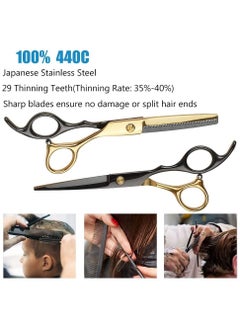Generic 10 PCS Hair Cutting Scissors Set, Professional Haircut Scissors Kit with Cutting Scissors,Thinning Scissors, Comb,Cape, Clips, Hairdressing Shears Set for Barber, Salon, Home  - Image 4